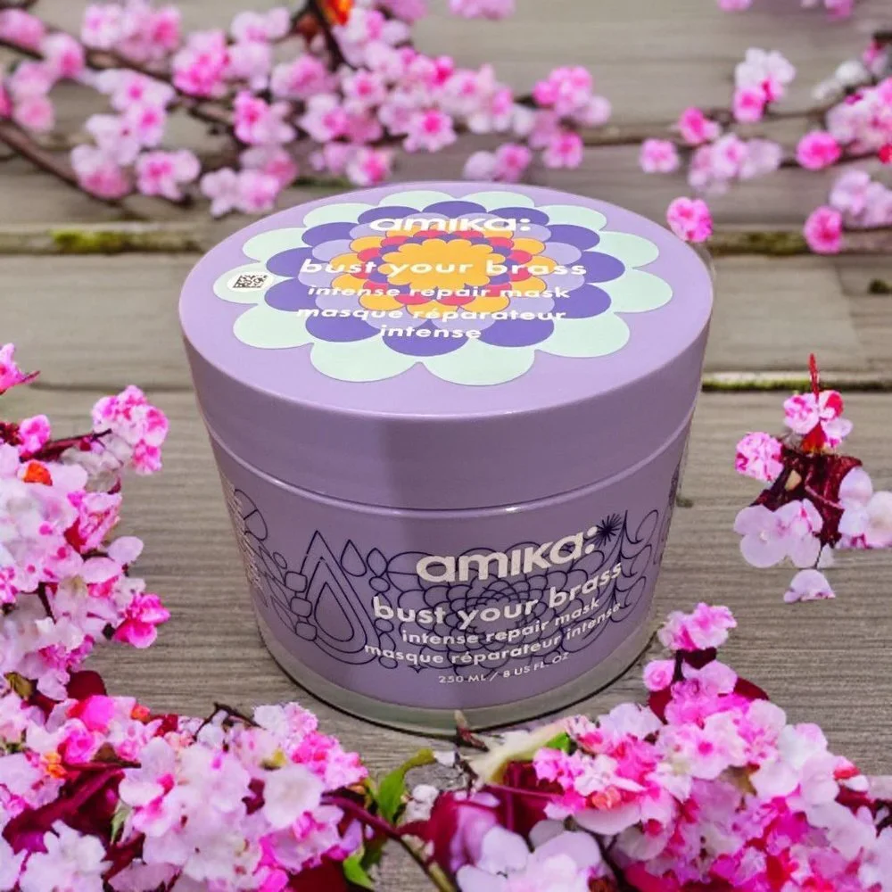 Amika Bust Your Brass Cool Blonde Purple Intense Repair Hair Mask 8 oz